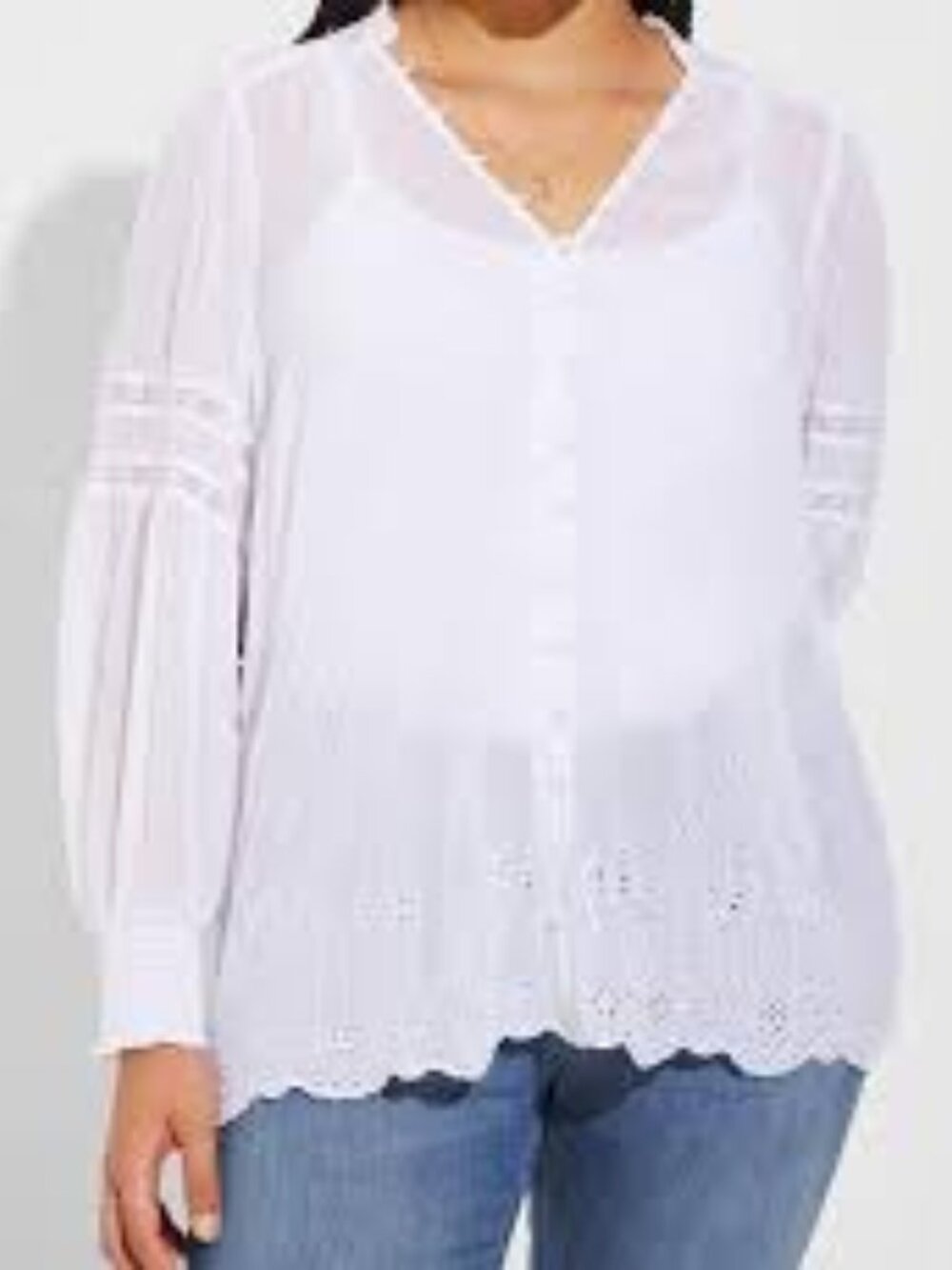 NWT Torrid Chiffon Ruffle Collar Eyelet Embroidered Blouse 3X